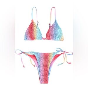 Colorful Rainbow Bikini Set, Size Small